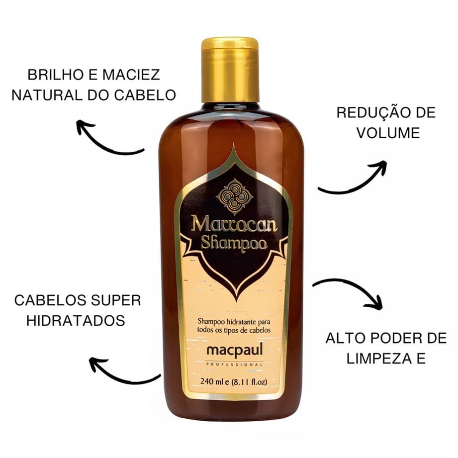 Shampoo Hidratante Linha Marrocan Argan Oil Macpaul - 240ml