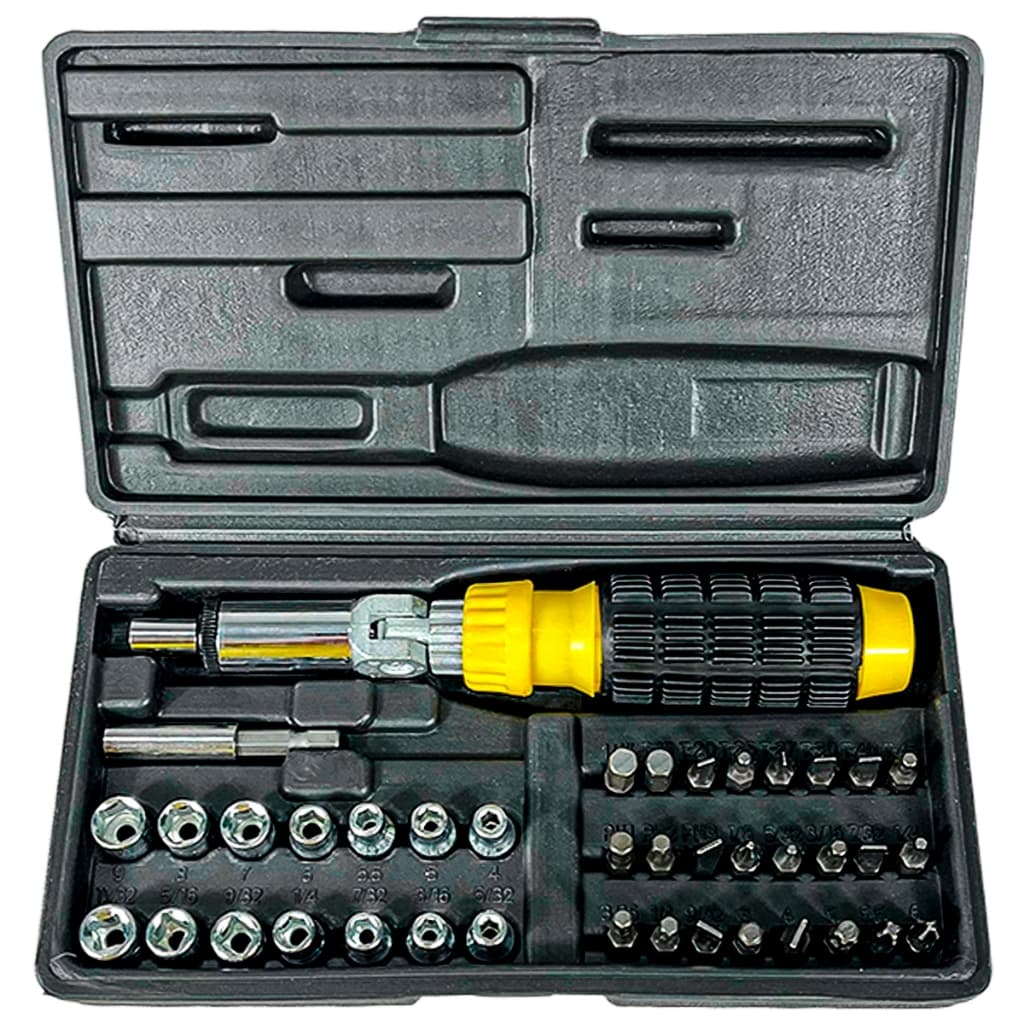 Kit Completo Jogo Soquetes Sextavado Com Catraca 41 Peças
