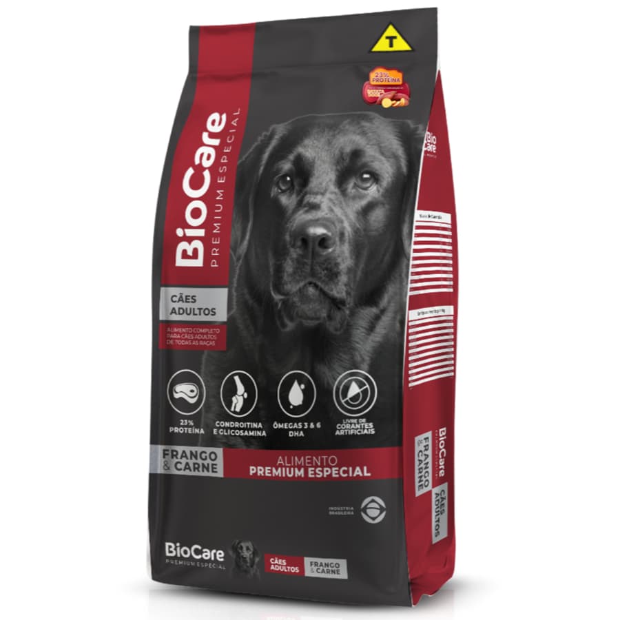 Ração Cães BioCare Frango, Carne & Batata Doce - Adultos 15kg