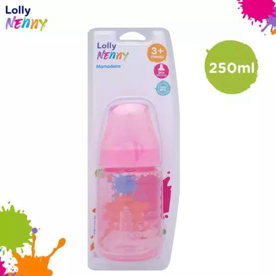 Mamadeira Lolly 250ml BIG CLEAN – BPA Free, Bico Silicone, Gargalo Largo – Presente Perfeito para Bebês