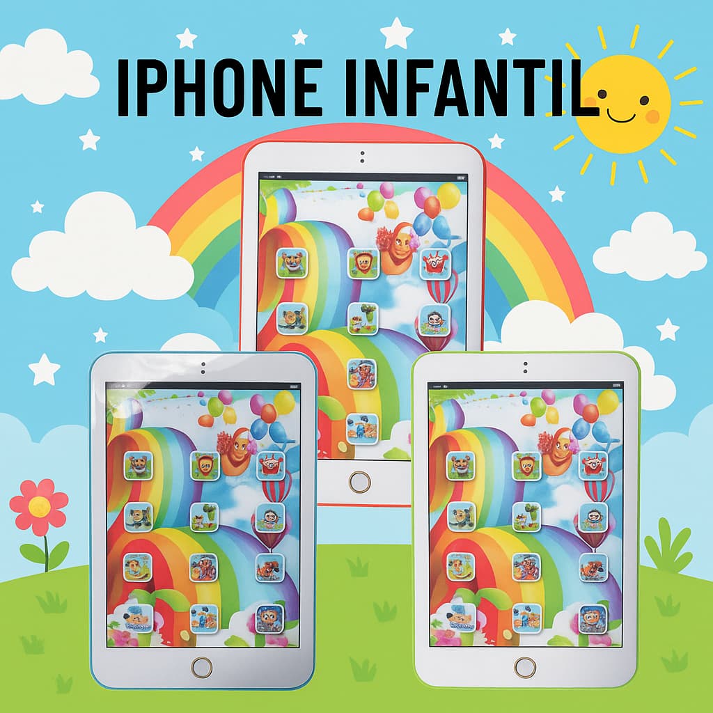 Iphone Infantil Educativo Brinquedo Musical com Led Tablet de brinquedo