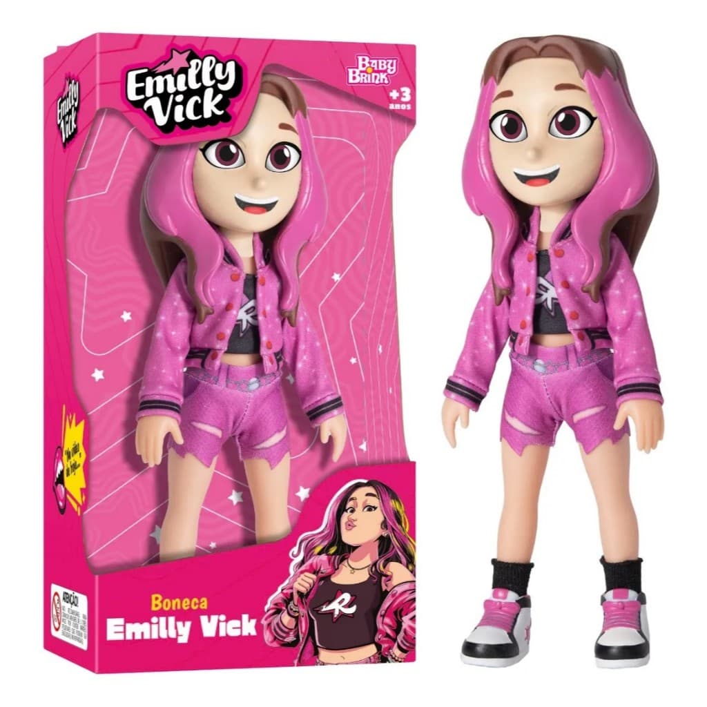 Boneca Emilly Vick Dos Rosas Youtuber Articulada 25cm Youtuber Original Baby Brink