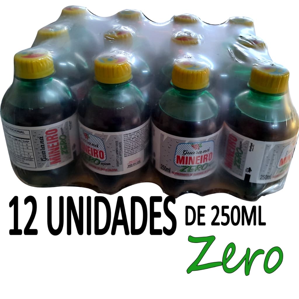 Refrigerante Guaraná Mineiro Zero Açucar Baby Fardo 12X250MlL Pet