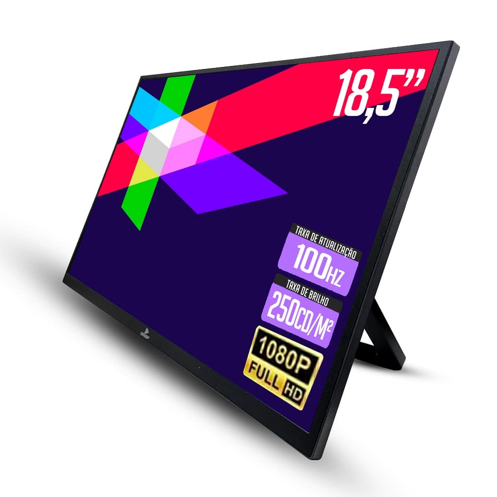 Monitor Portátil Ips 18.5" 100hz Fhd Hdmi Usb-c Gamer Som Estéreo Tela Extra Para Notebook Pc Android PS4