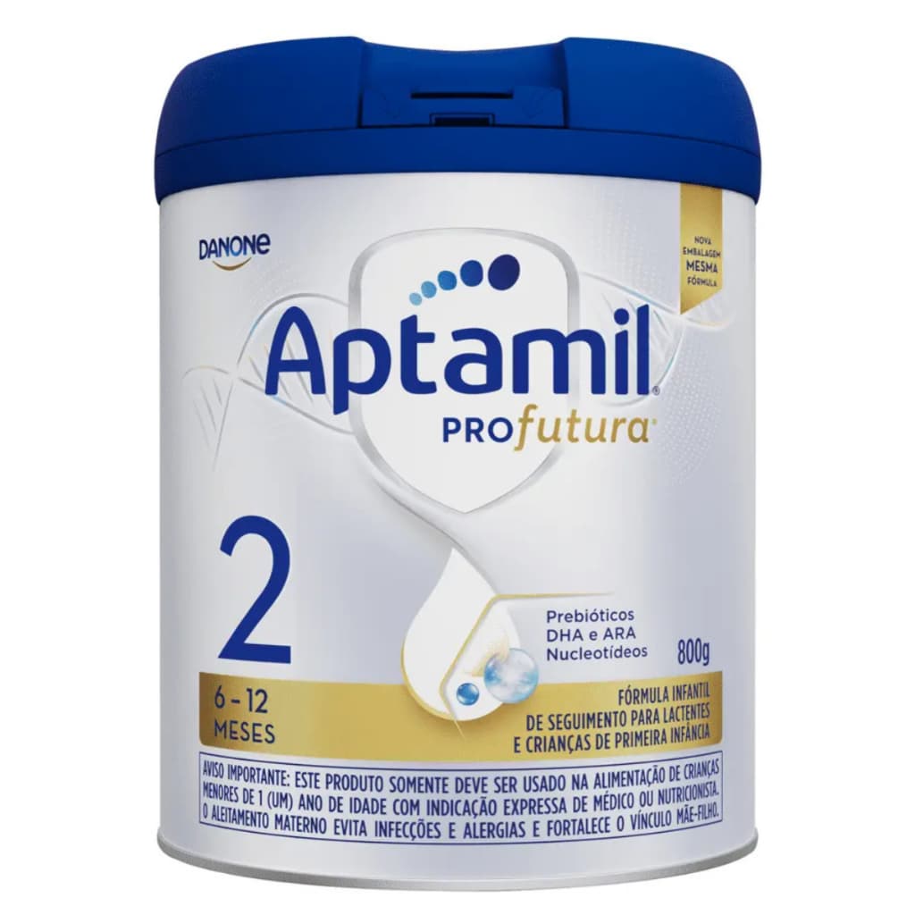 Fórmula Infantil Aptamil Profutura 2 Danone 800g Bebês 6 a 12 Meses com DHA ARA e Prebióticos