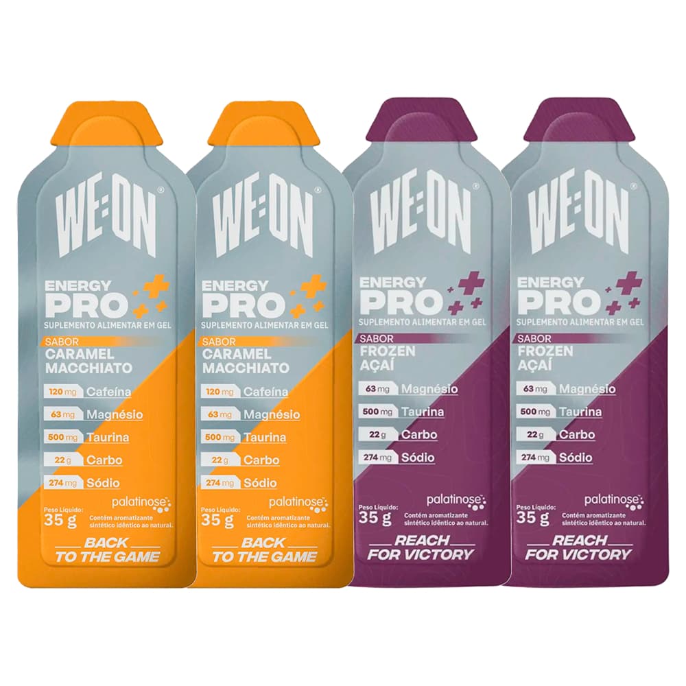 Kit 4 Sachês 35g We:On Energy Pro Gel Suplemento com Alta Concentração