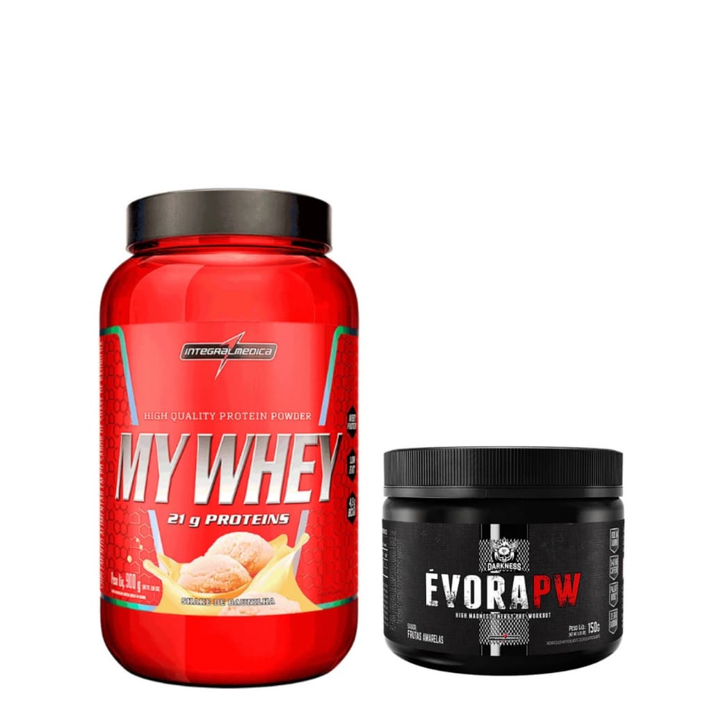 Kit suplementos my whey + pré treino evora - Integralmedica