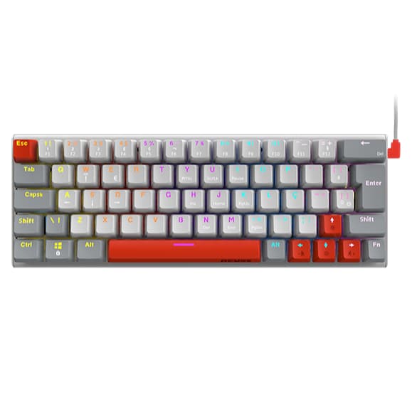 Teclado Mecânico 60% Pcyes Kuromori White Ghost - Switch Blue - Led Rainbow - Ptkmwg60Bl - Garantia Nacinal Nota Fiscal
