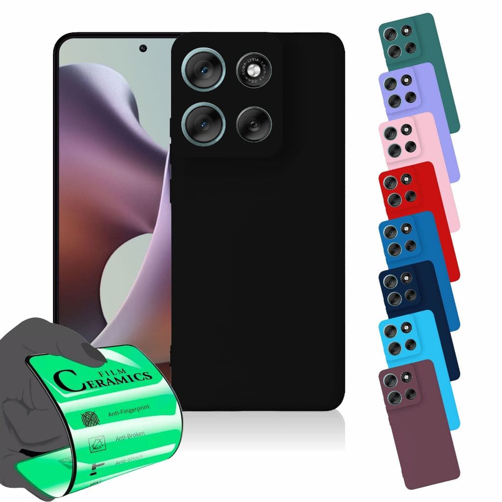 Capa Capinha Anti Shock Aveludada + Película Para Motorola G56