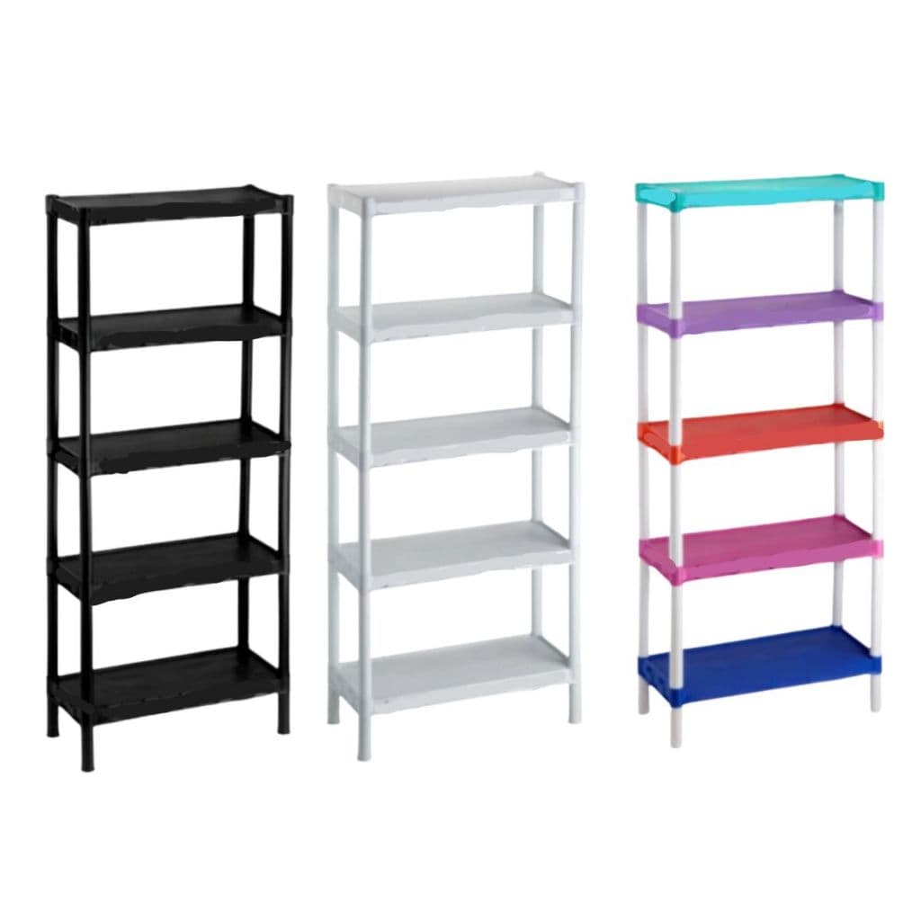 Estante com 5 Prateleira Organizadora de Plástico Modular Multiuso para Cozinha e Quarto Livro
