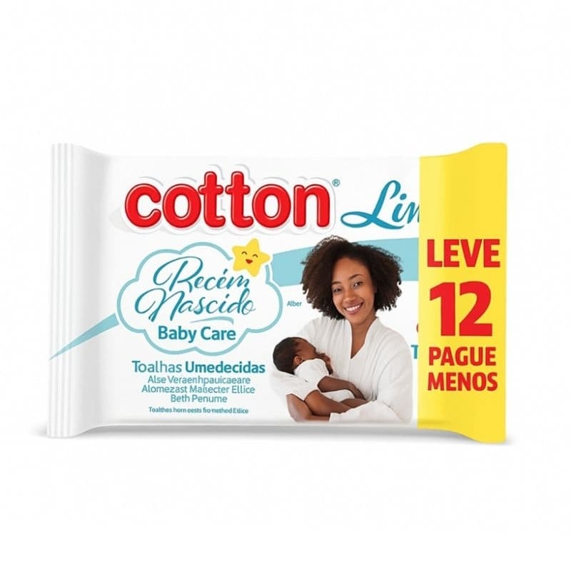 Toalhas Umedecidas Recén Nascido 12 Pacotes Com 48 Unidades Cada - Cotton Line. Atacado !