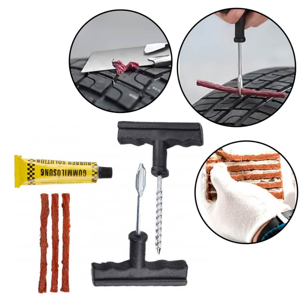 Kit Reparo Pneu Completo Para Emergência Kit Remendo Pneu Para Carro Moto E Bike