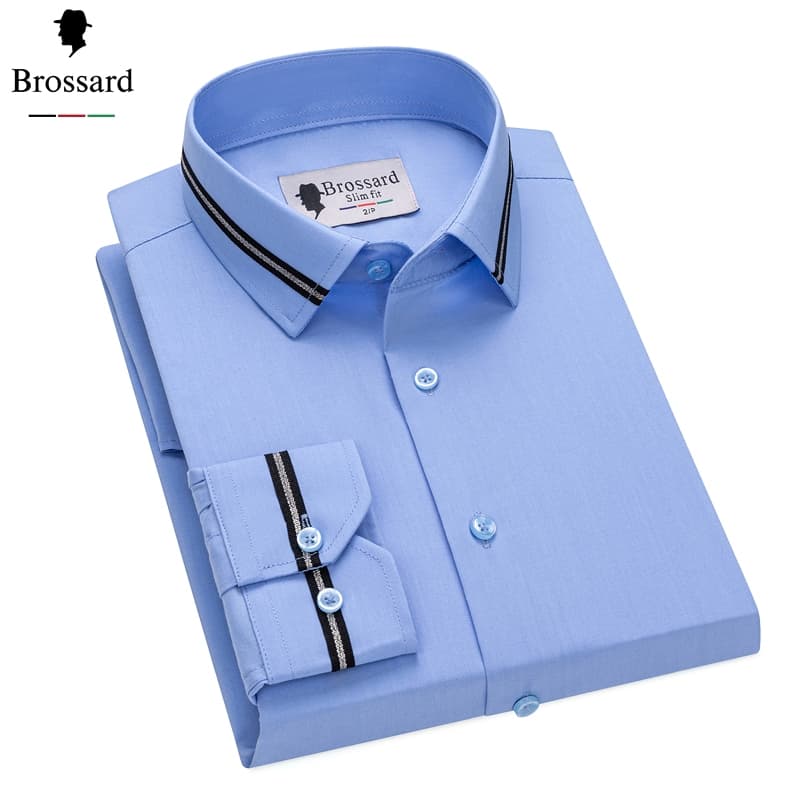 BROSSARD Camisa Social Masculina Slim Fit em Algodão Premium - Manga Longa | Envio de São Paulo