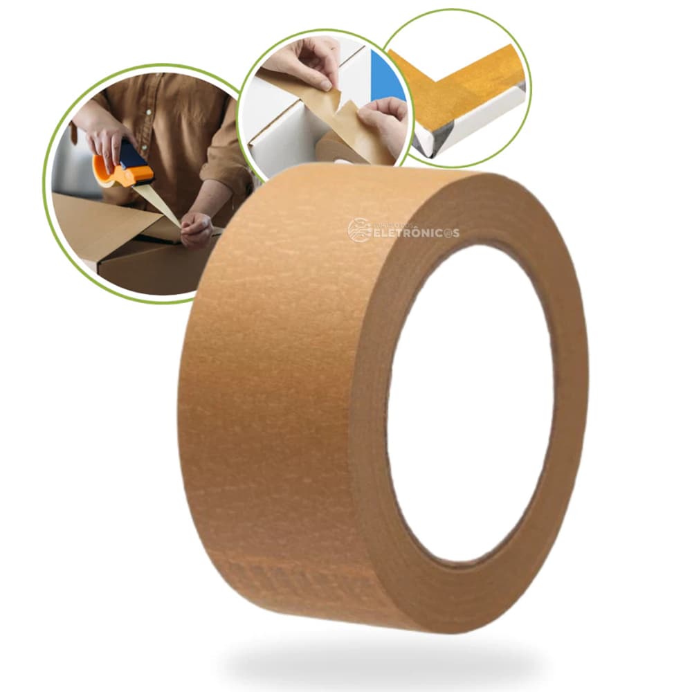 Fita Kraft Marrom 4,8cm x 20m para Fechamento de Caixas e Embalagens – BOM1348