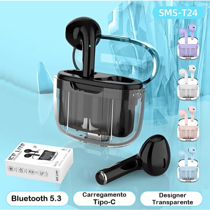 Fone Bluetooth ice-Lite Original Fone De Ouvido Sem Fio Confortavel C/ Microfone