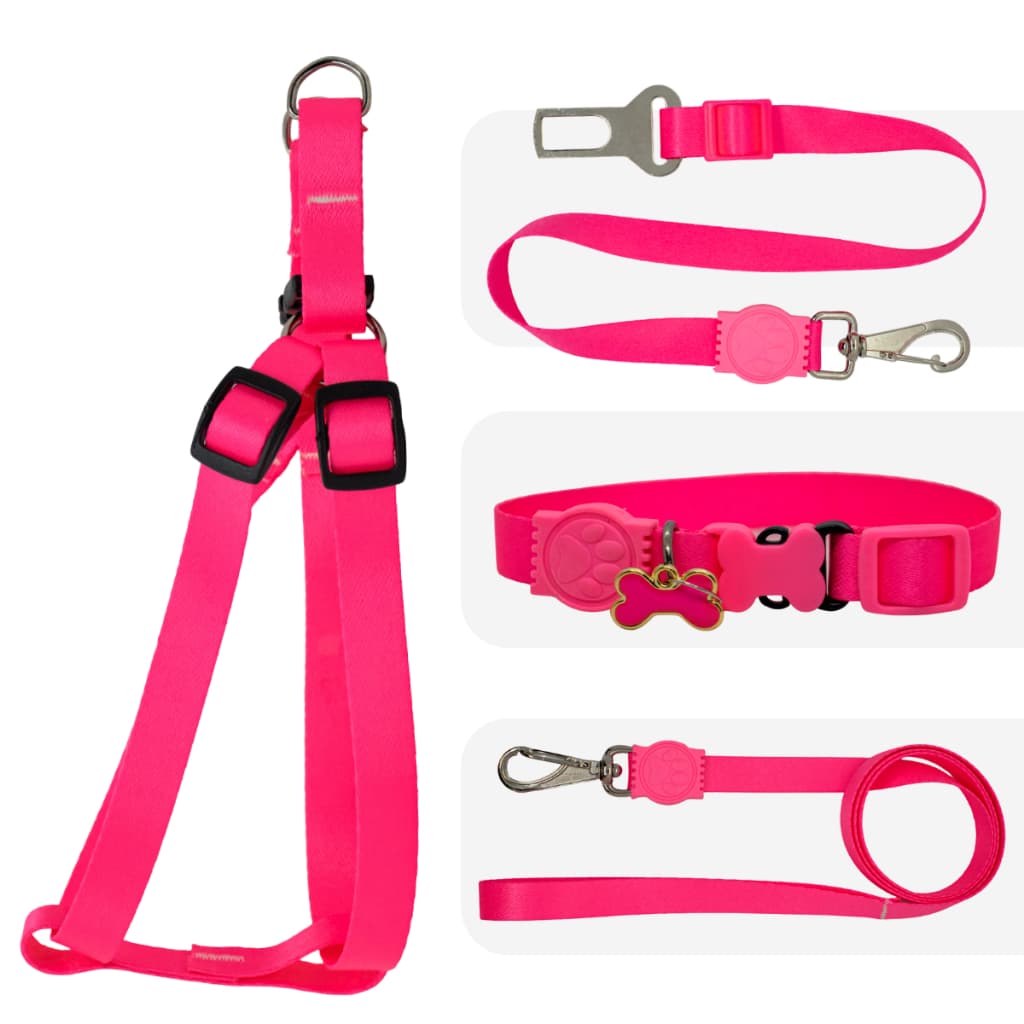 Coleira guia cachorro cinto pet kit passeio peitoral