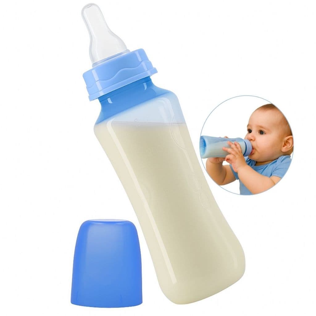 Mamadeira de Bebê com Bico de Silicone Resistente Capacidade 240ML Livre de BPA para Menino e Menina