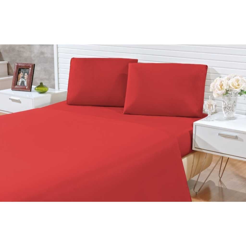 Jogo de Lençol de cama casal padrão, queen, king para cama box 4 peças varias cores/envio já