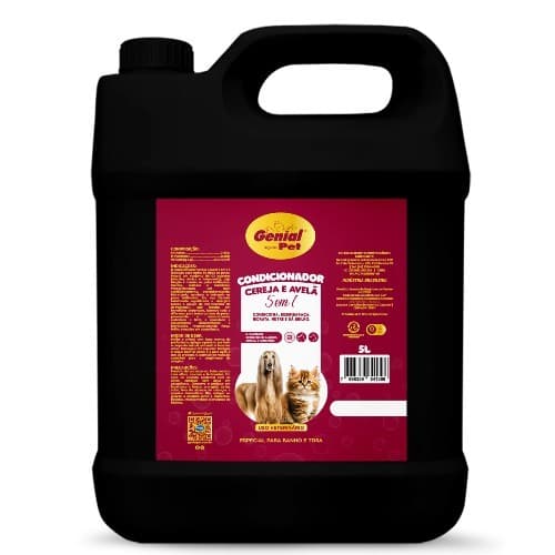 Shampoo E Condicionador Para Pet Cachorros Gatos 5Lt Cereja e Avelã Linha Pet-Shop Shampoo-Pet