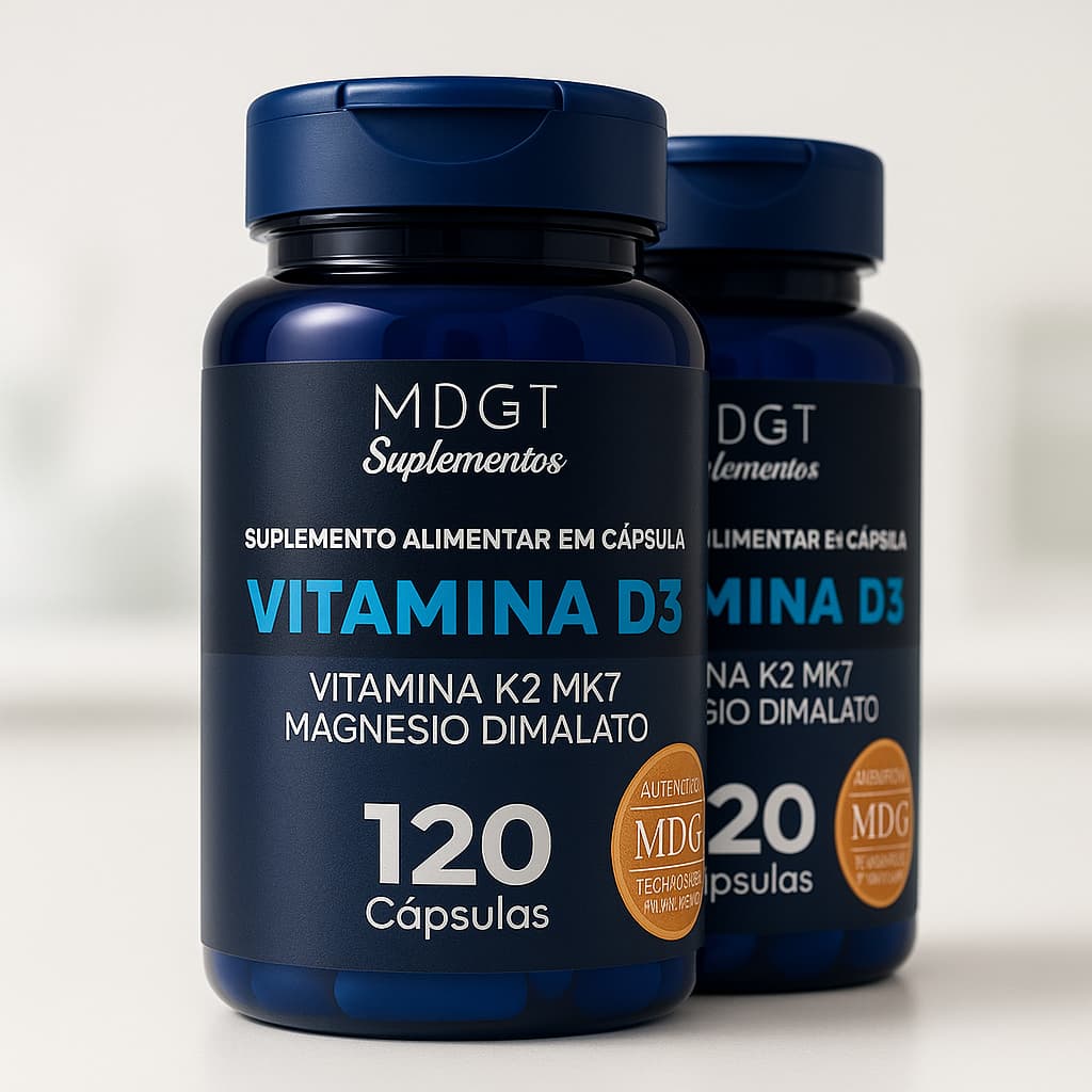VITAMINA D3 2000 UI + MAGNÉSIO DIMALATO 350mg + VITAMINA K2 MK-7  240 cáps