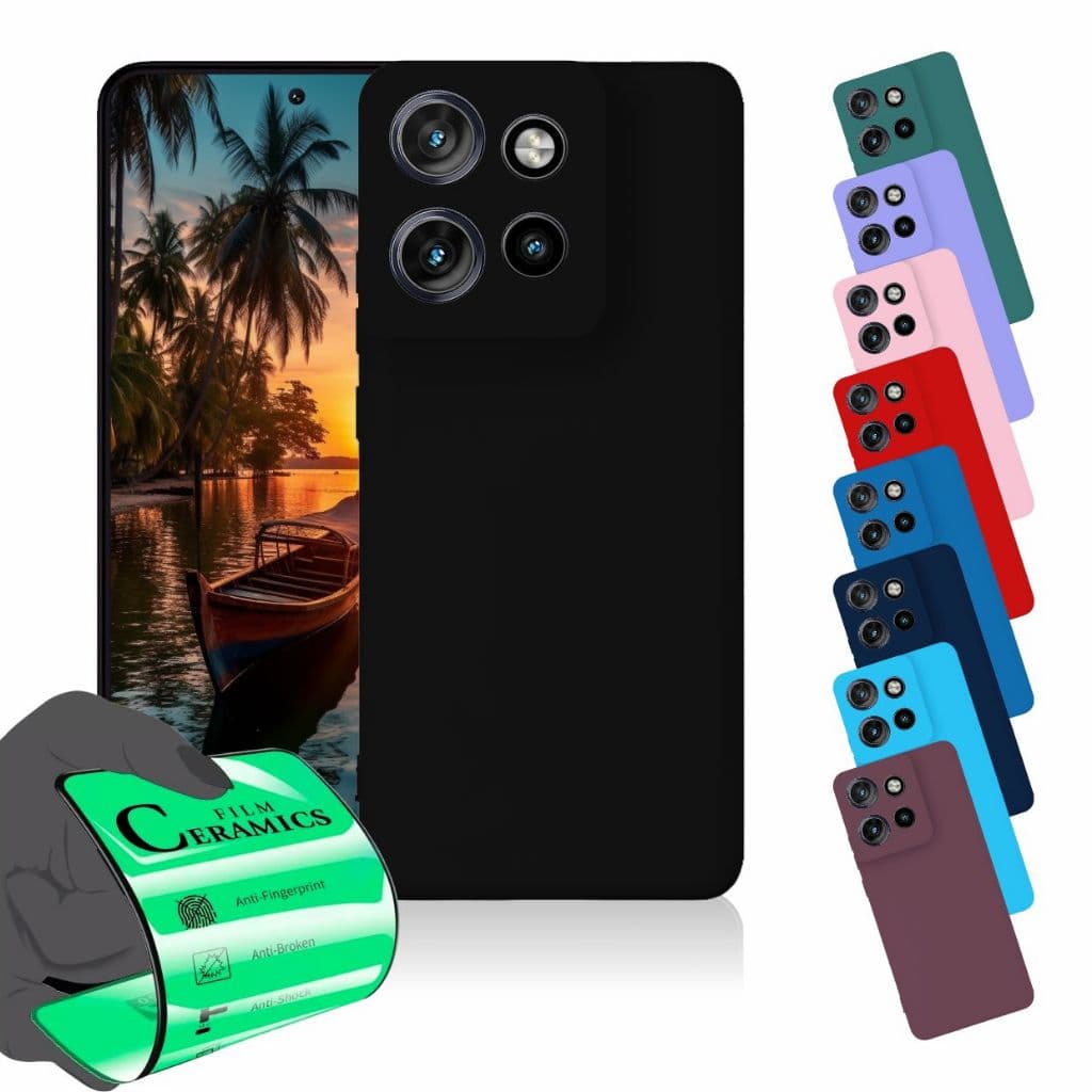 Capa Capinha Anti Queda Aveludada + Película Para Motorola G56
