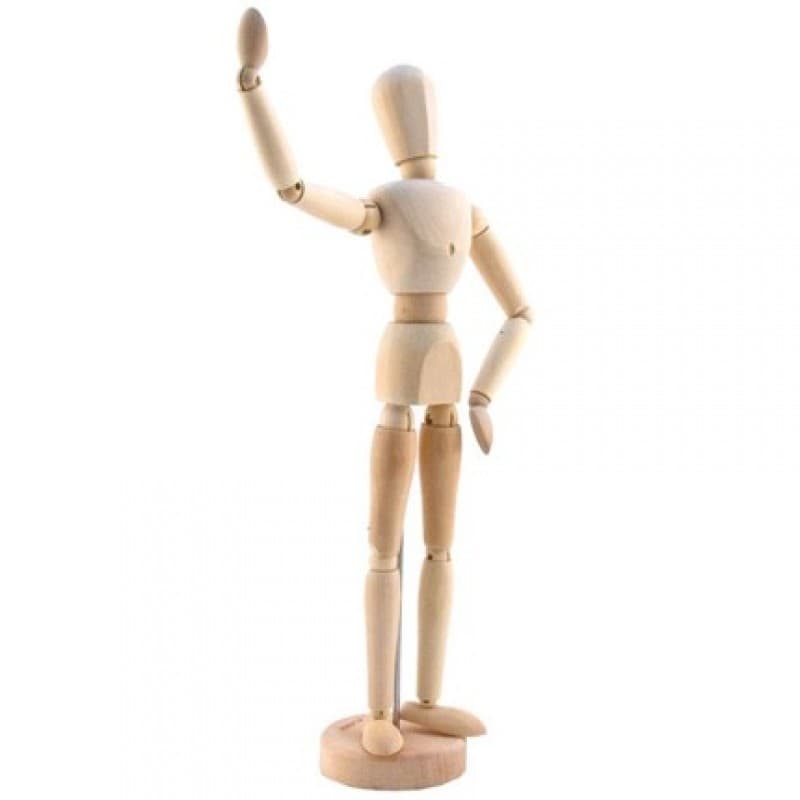 Enfeite boneco manequim de madeira articulado
