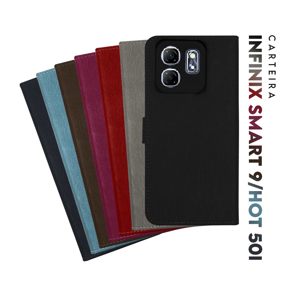 Capa Case Capinha Carteira Flip Cover Couro Sintético Para Infinix Smart 9 - Hot 50i tela 6.7 pol Cell in Power25