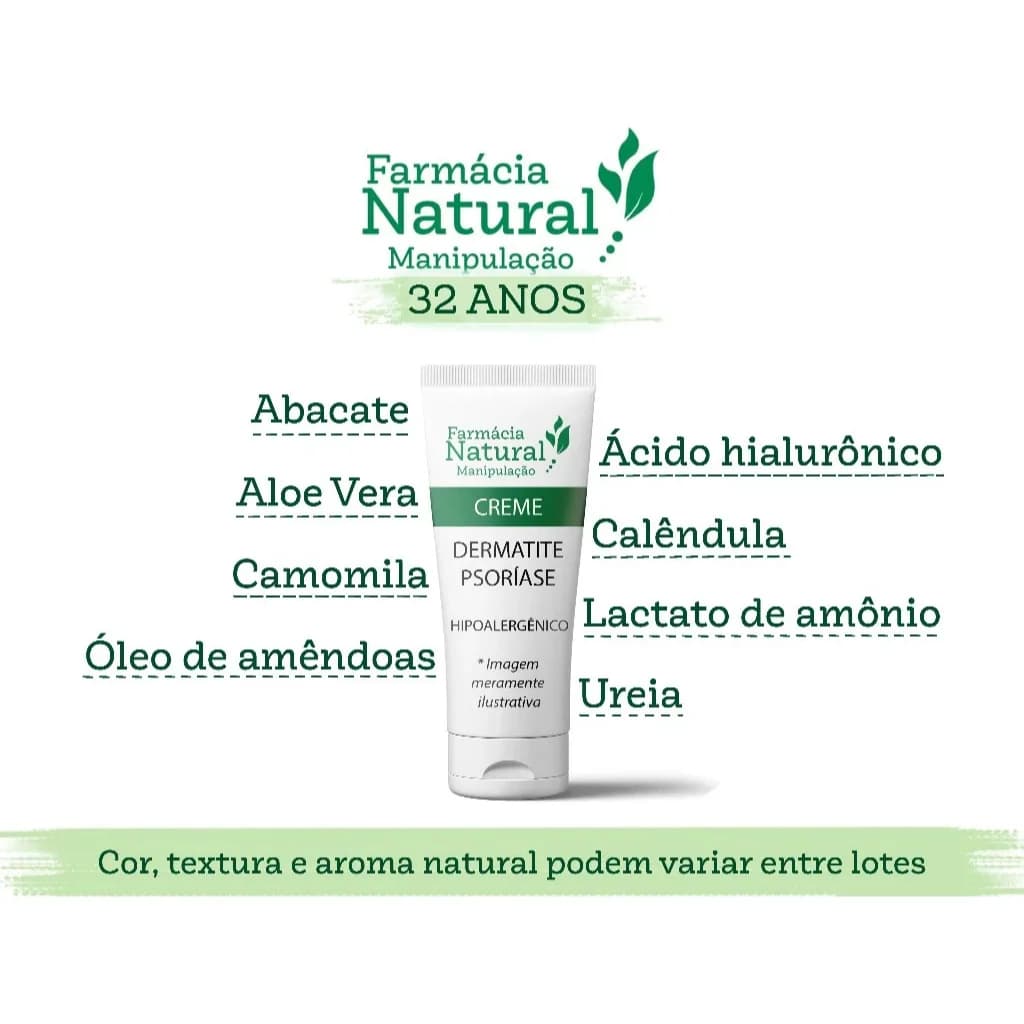 Kit 2x Creme Hidratante Dermatite Psoriase Irritação Coceira