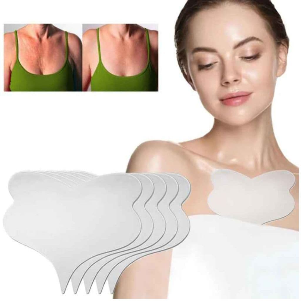 KIT Antirrugas Colo de Silicone Trata Hidrata Linhas Finas do Decote Reutilizável Anti-idade Peito