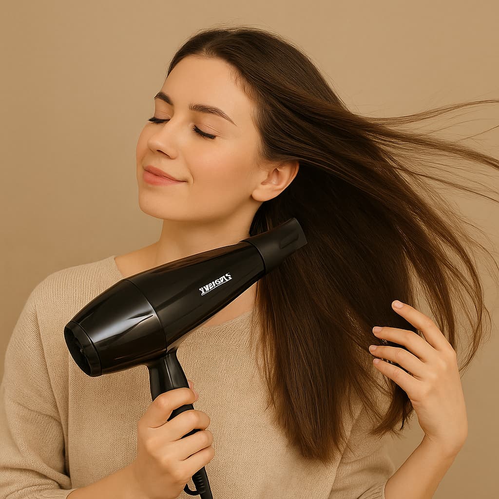 Secador Profissional Preto 1800W Alta Potência 2 Velocidades