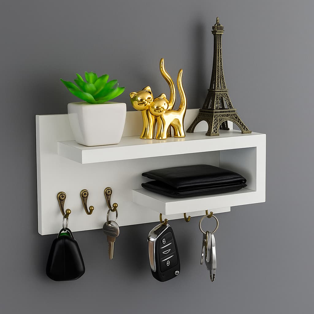porta chaves de parede moderno multiuso suporte organizador com prateleiras decorativo mdf hall de entrada Londres paris