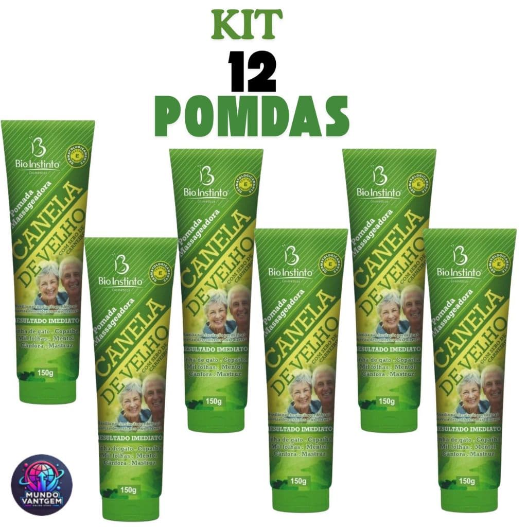 Kit 12 unid: Pomada Canela de Velho Bio Instinto 150g | Atacado | Kit c/ 12 Unidades