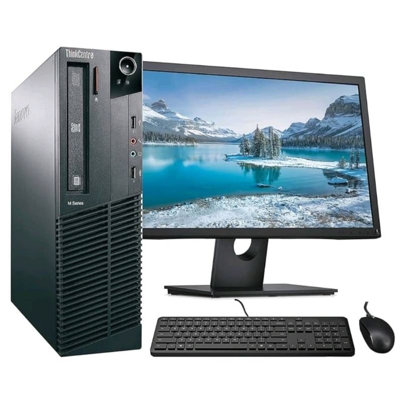 Kit Pc Computador Cpu Lenovo Core i3 ou i5 Memoria 4gb Ddr3 HD160gb Wi-Fi Monitor 19 Teclado Mouse Roda Jogos Windows 11