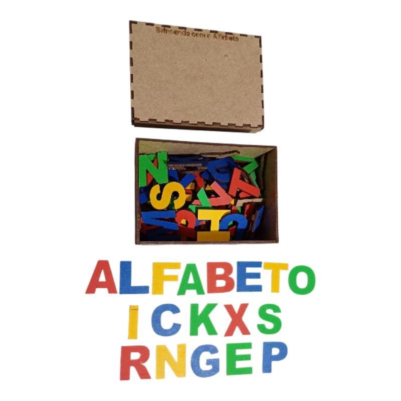 Brincando com Alfabeto Alfabetização Brinquedos Educativos Inclusão Educação InfantilAutismo Brinquedos em madeira