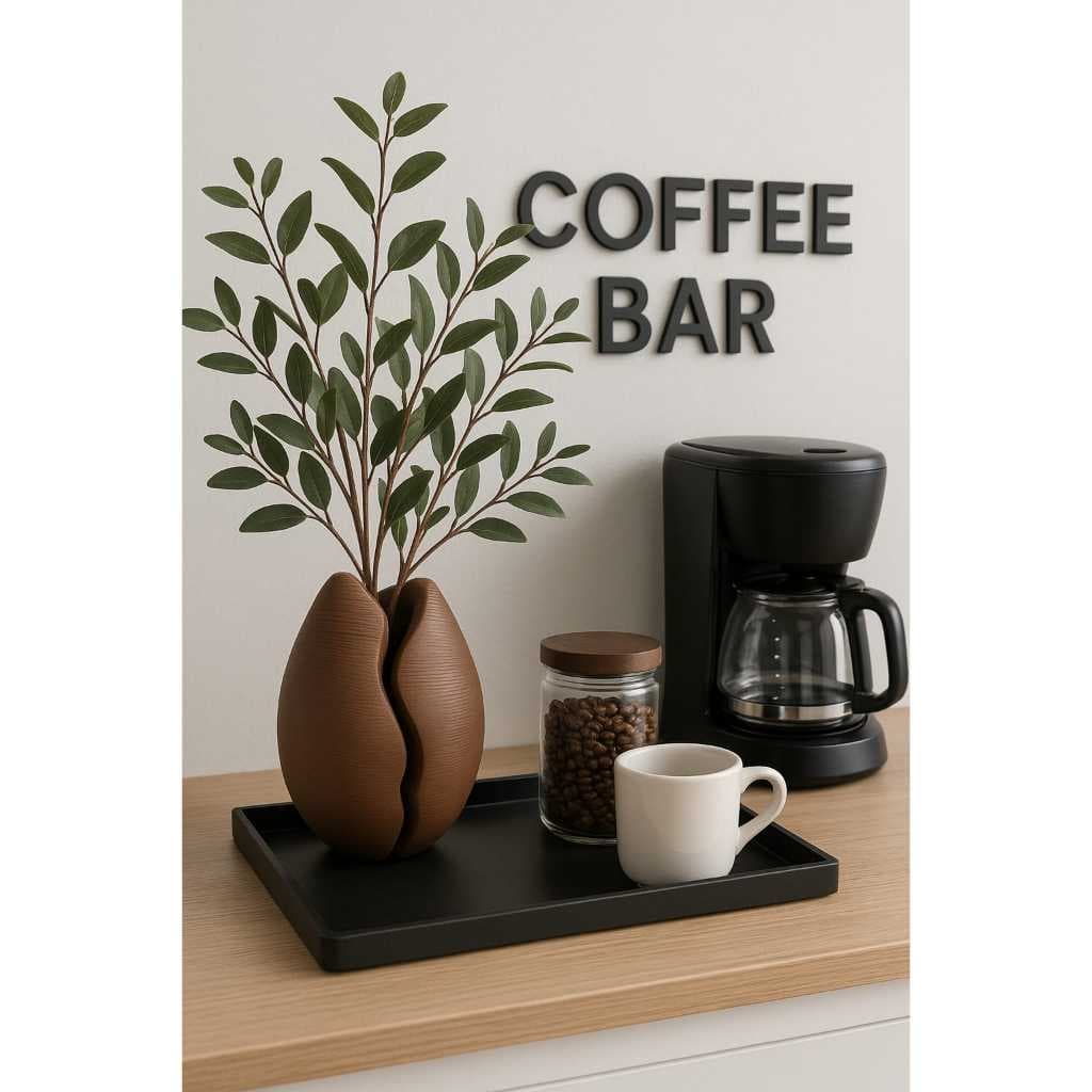 Vaso Decorativo em 3D – Design Grão de Café, Moderno e Sofisticado