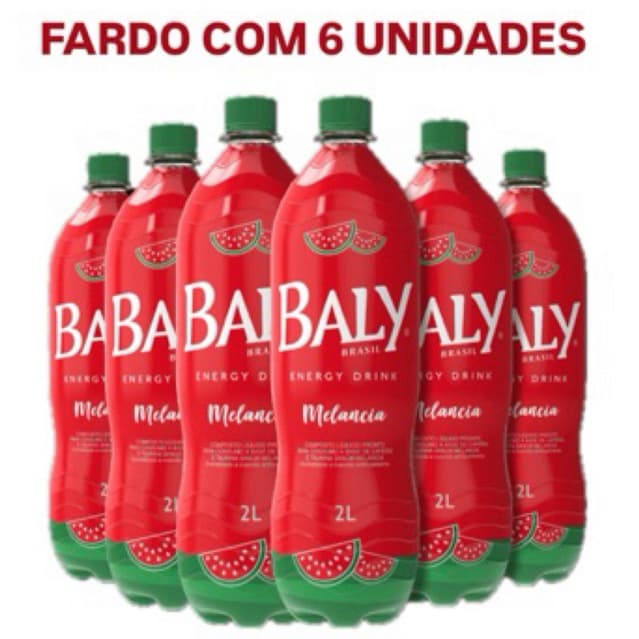 Fardo pack Energético Baly 2 Litros - kit 6 unidades - sabor melancia