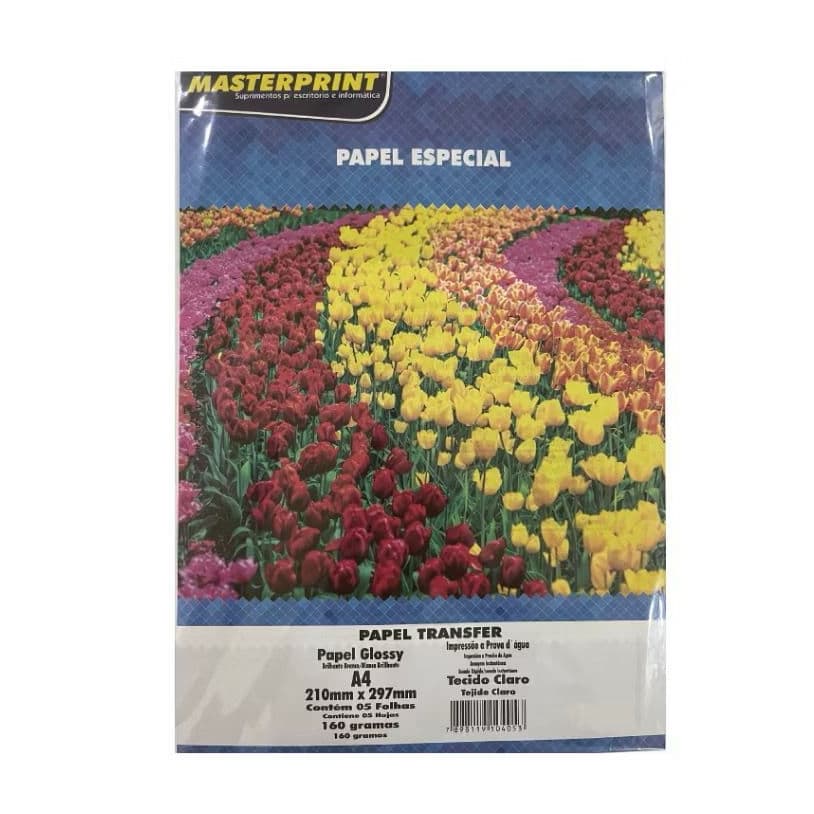 Papel Transfer Para Tecido Claro A4 160g Pacote com 5 Folhas