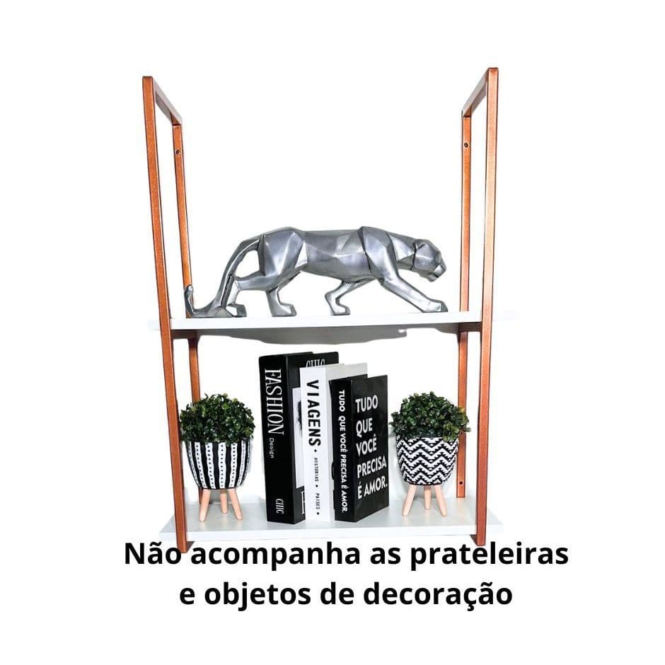 Par Suporte para Prateleira 25cm Ferro Estilo Industrial Reforçado Parede Decoração Casa Loja