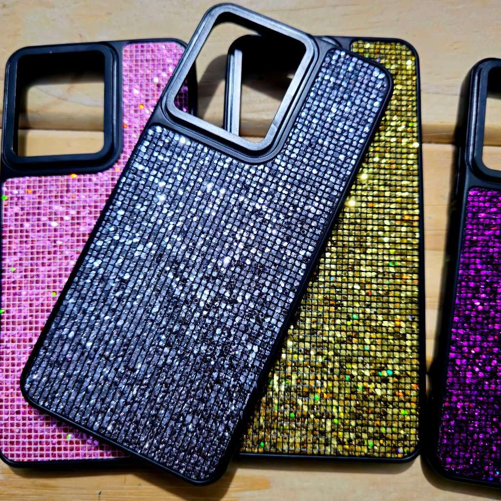 Capa capinha case anti impacto silicone com Strass para Motorola Moto G24 / Moto G04 / Moto G04S / G24 Power - Pedrinhas