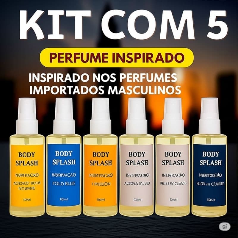 kit 5 Body Splash Masculino de Longa Duração 100ml – Fragrâncias Importadas