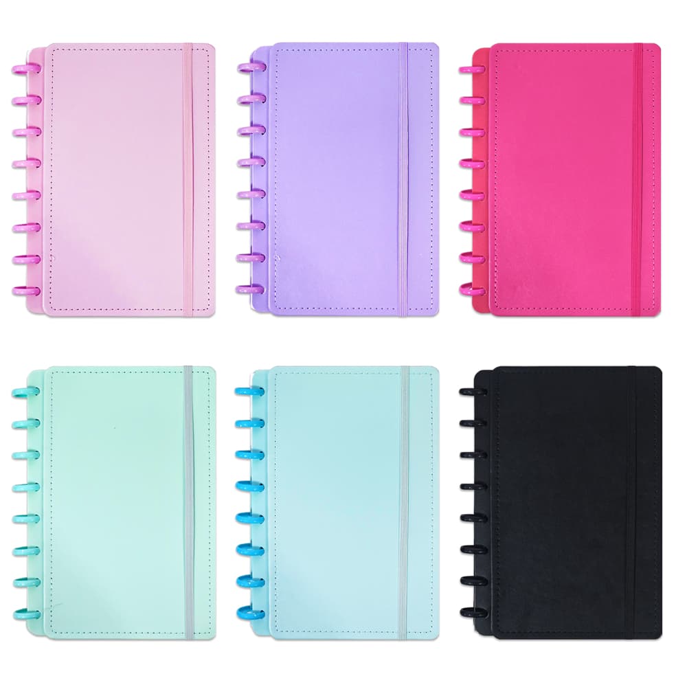 Caderno Grande tipo Inteligente Personalizado Discos Capa Dura 80 Folhas Pautadas Escolar Planner Diário