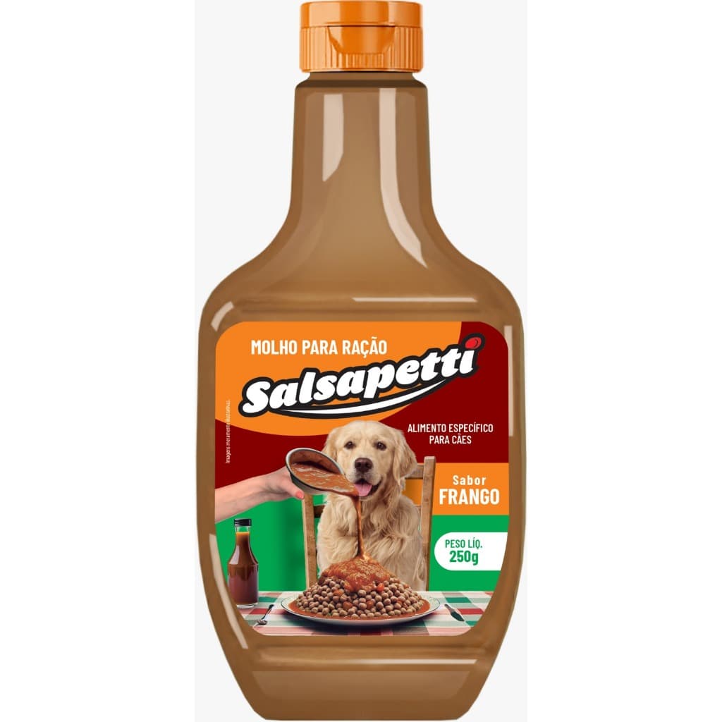 Molho para Ração de Cachorro Sabor Frango 250g Cremoso Salsapetti Sachê para Cachorro Molho para Ração Pet
