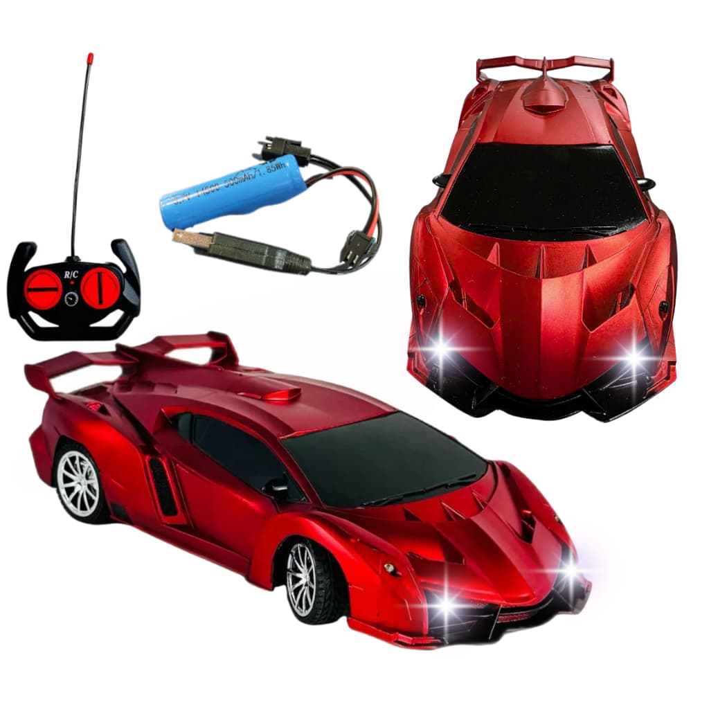 Carrinho Controle Remoto Farol Em Led Ferrari Recarregável