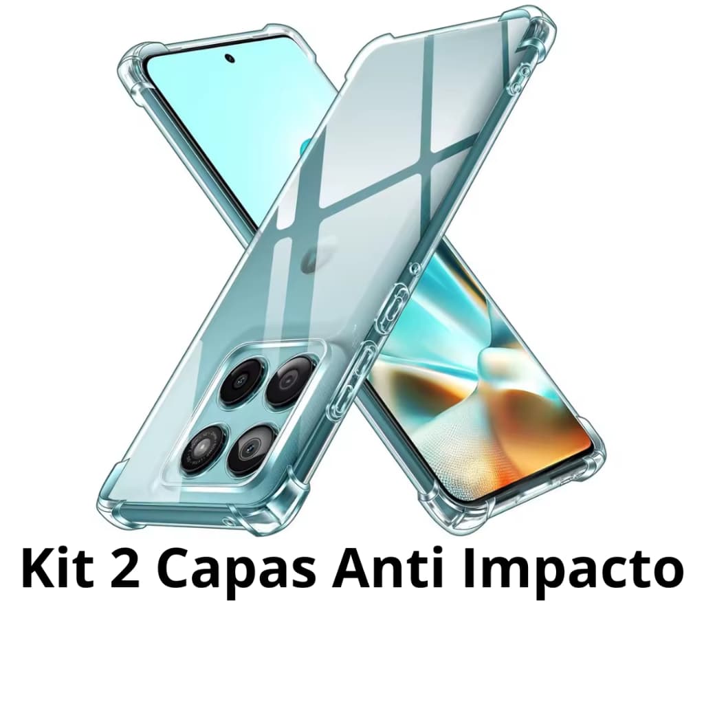 Kit 2 Capas Capinha Anti Impacto Transparente para Motorola Moto Todos Modelos