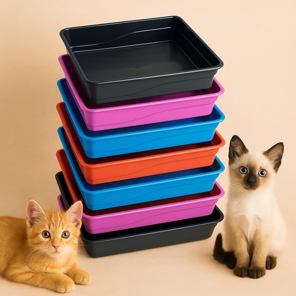 Kit 3 Caixas de Areia para Gato Bandeja Sanitária Pet Gatinho Multiuso