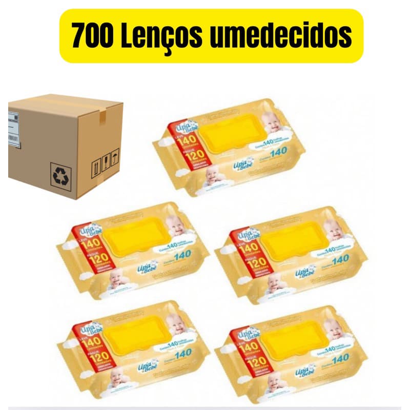 Kit700 lenços/Toalhas umedecidas Upa bebe caixa com 5pacotes 140 und cada envio rápido🚀