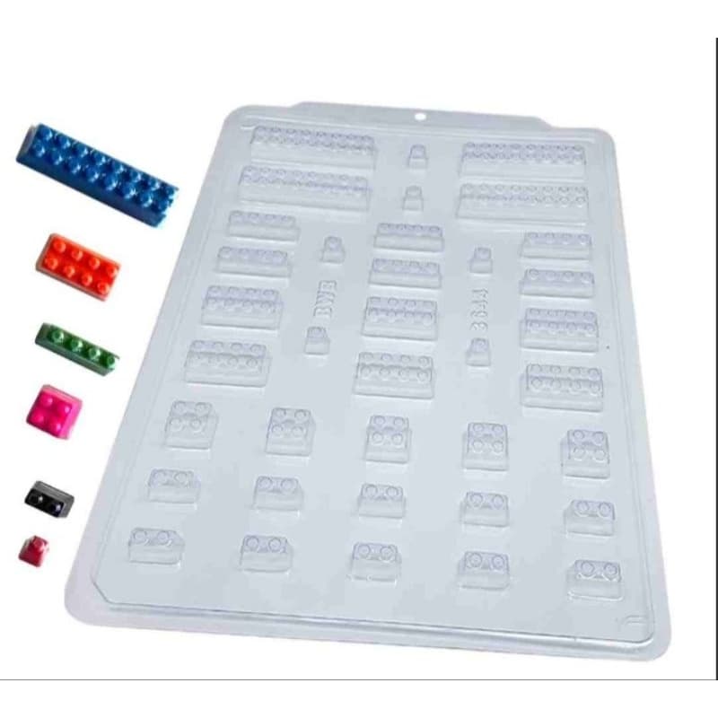 forma de acetato para chocolate formato blocos de montar lego
