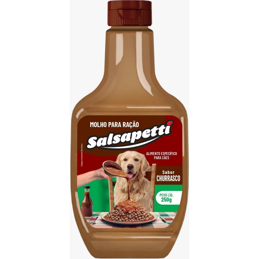 Molho Especial Para Ração Cães Cremoso Sabor CHURRASCO Salsapetti 250g