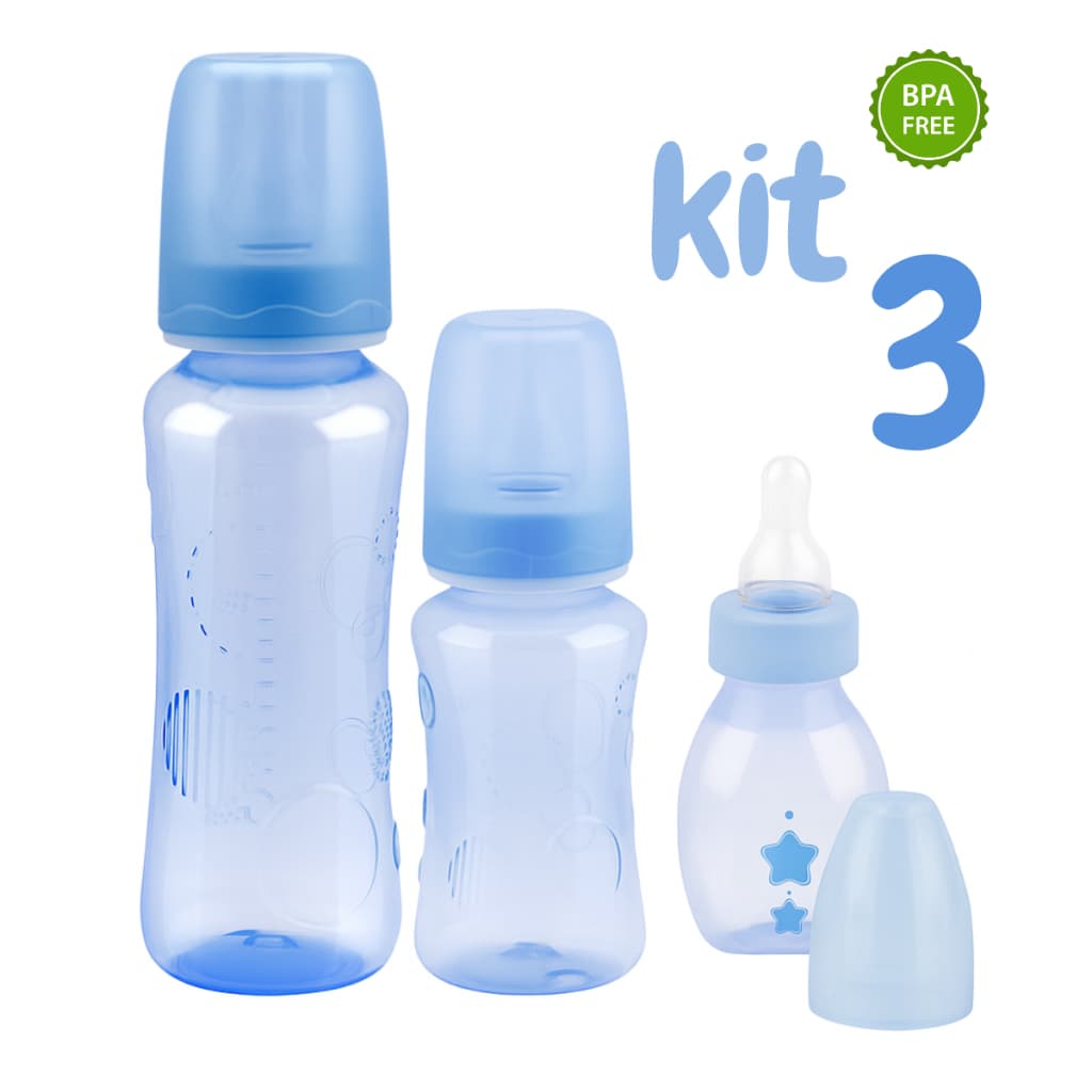 Kit 3 Mamadeiras para Bebê Premium
