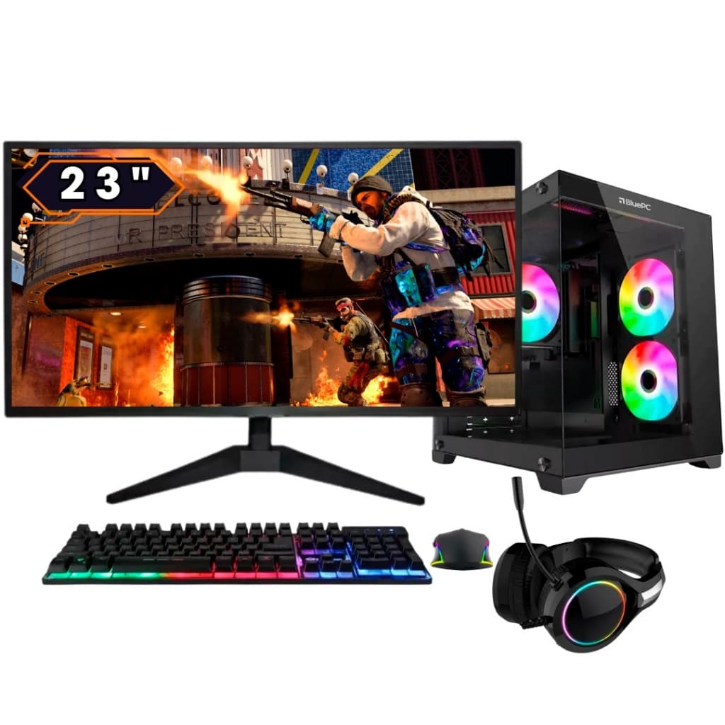 PC Gamer  BluePC FIRE Ryzen 7 5700G, 16GB, Radeon VEGA, SSD 512GB, 500W, Monitor 23"  - PG2E-1056FI